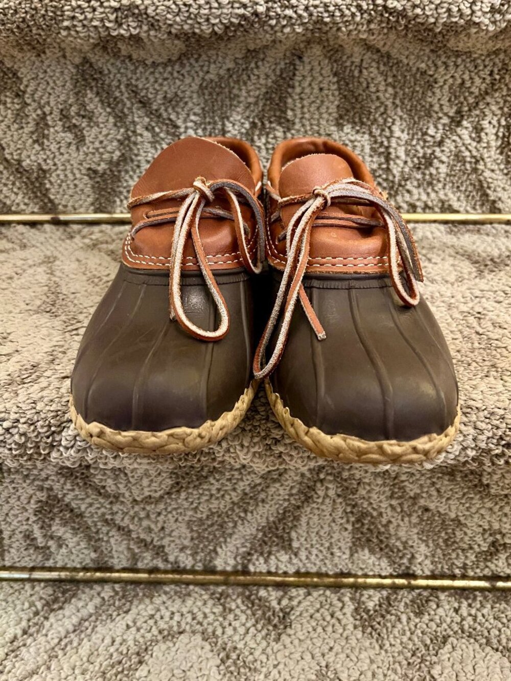Womens L.L. Bean Brown Tan Rubber Moc Low Top Boot Shoes Size 10 N Narrow - Picture 4 of 8